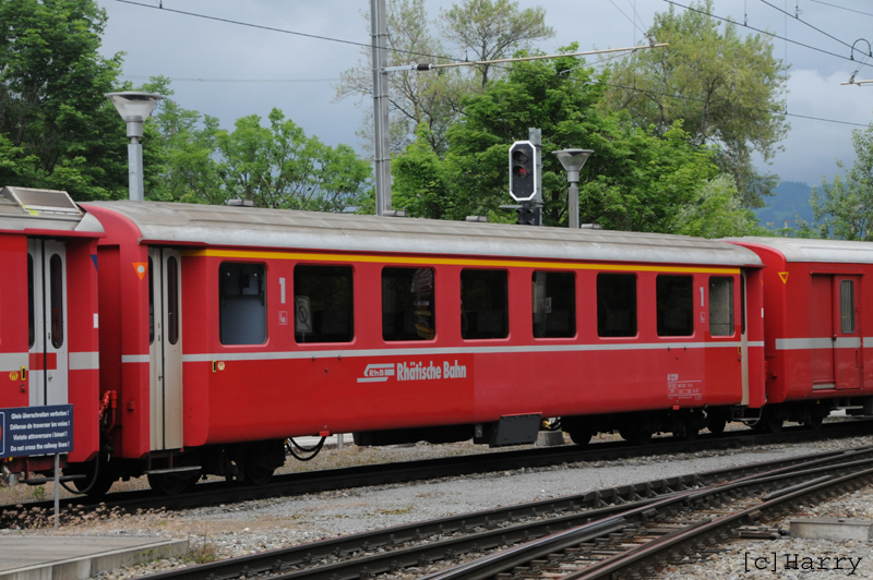 A 1229
06.06.2017 Verkauft an Chemin de fer du Vivarais
Bild zeigt letzte Fahrt von Davos nach Landquart, danach direkt verlad auf LKW.
